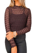 Modern Mesh Diamond Lattice Lettuce Trim Long Sleeve Top